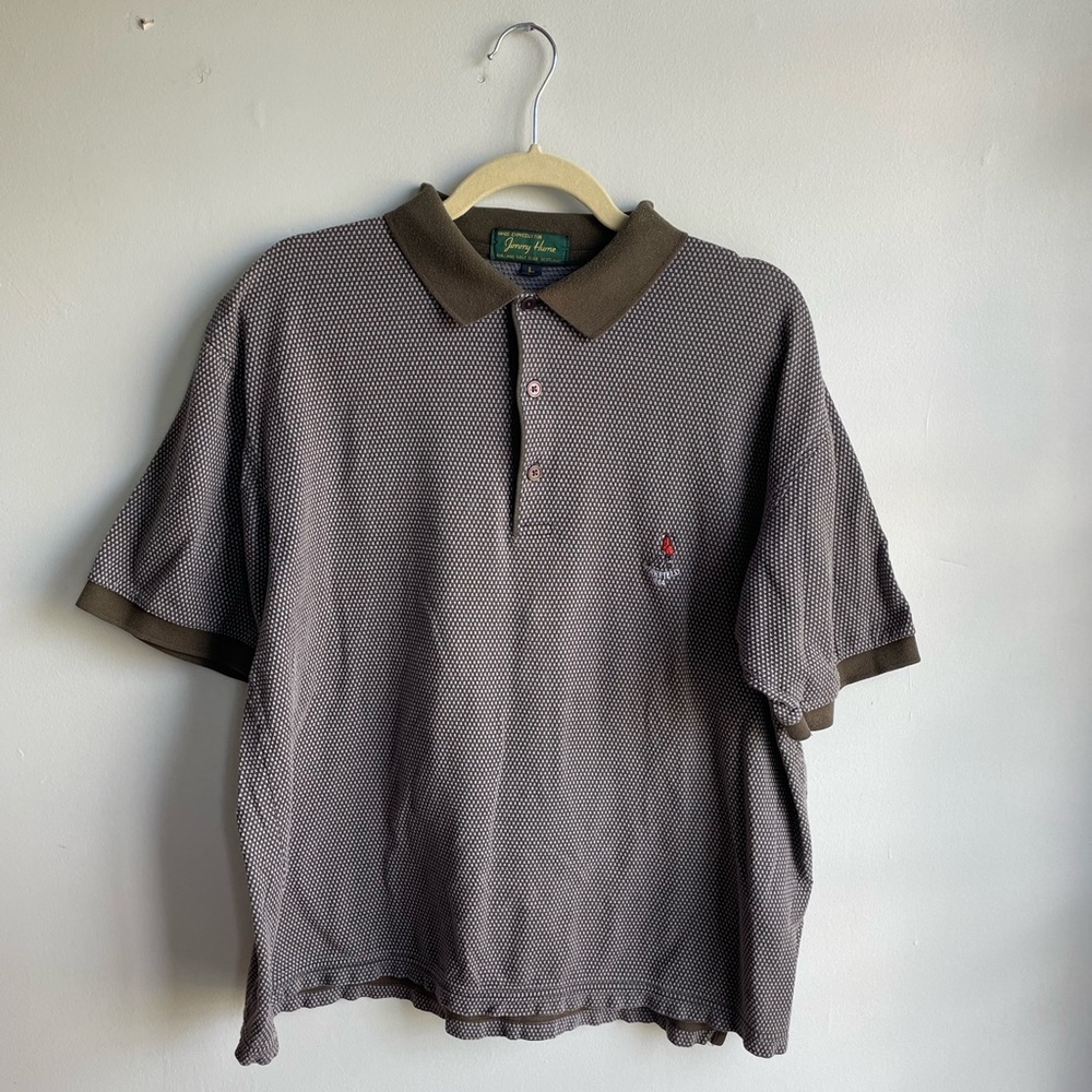 Vintage Gullane Golf Club x Jimmy Hume - Olive Green & Grey Polo Shirt - Size L‌